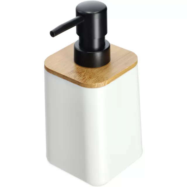 KADAX Dispensador de jabón con bomba, botella de líquido con tapa de bambú,...