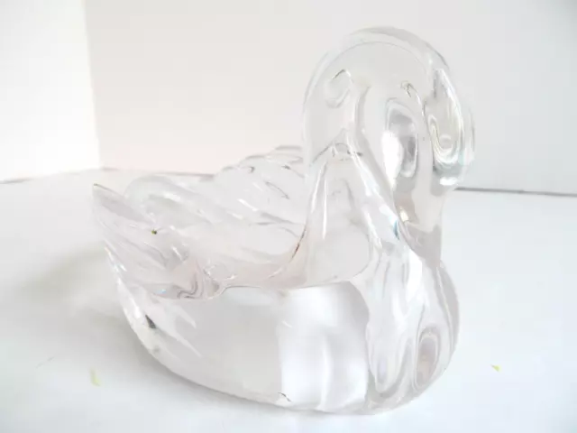 Vintage 70's  Kitsch Clear Plastic Lucite Swan Soap Dish Trinket Holder Bird S1