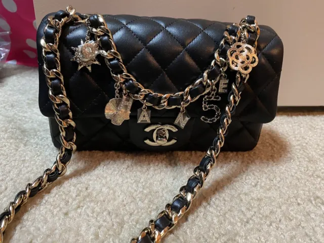 Chanel Metallic Gold CC Medallion Charm Micro Flap Bag – The Closet