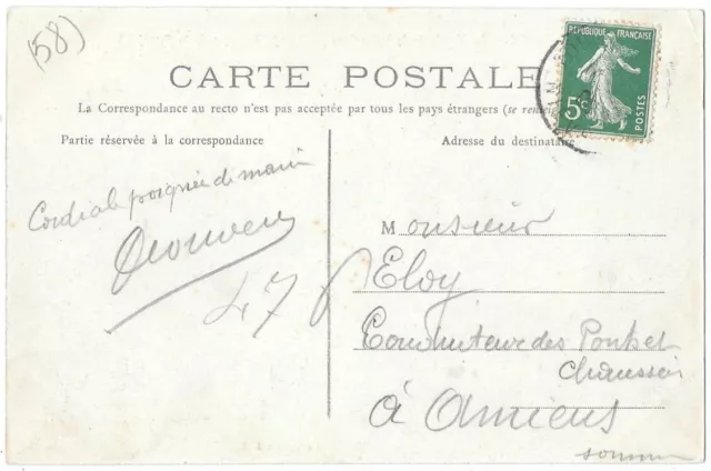 POUGUES-LES-EAUX 58 La Vallée de la Loire CPA written to Mr Eloy de Amiens ~1910 2