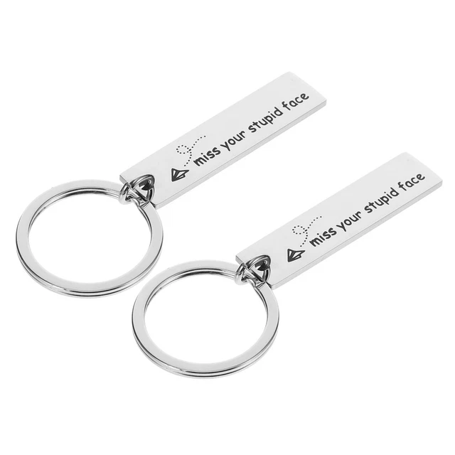 2 Pcs Acier Inoxydable Porte-clés Les Amoureux Lui Et De Voiture