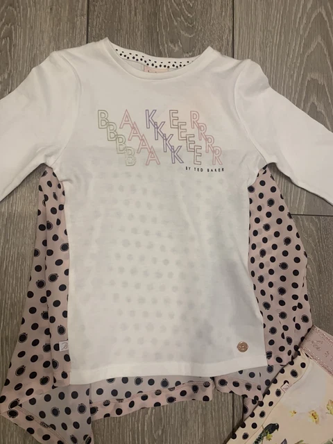Nuovi leggings top per ragazze TED BAKER set 2 pezzi uccellini floreali età 3-4 4