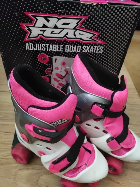 No Fear Quad Skates, Girls Black/Pink Adjustable Size UK 1 - 4 collect Rotherham