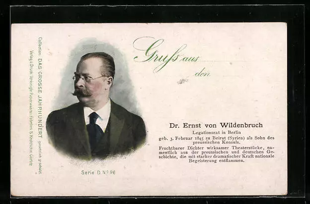 Legationsrat Dr. Ernst von Wildenbruch, Ansichtskarte