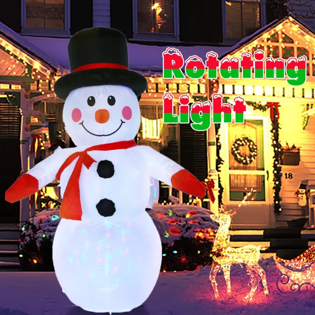 Schneemann Selbstaufblasbar Weihnachtsmann Aufblasbarer LED Deko Riesiger 120cm