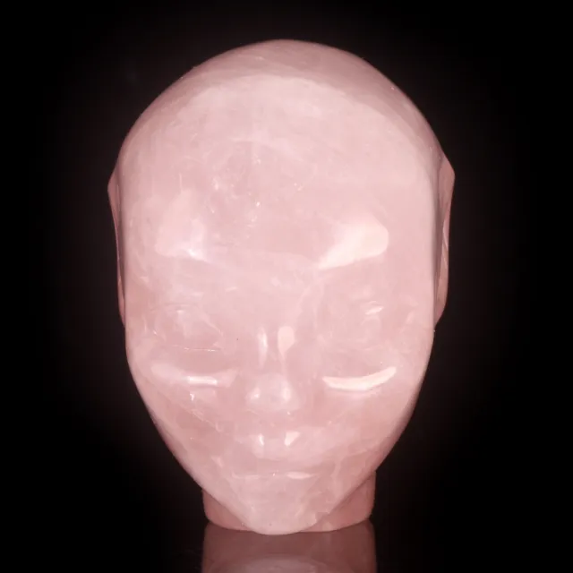 Cuarzo rosa natural tallado cristal de hada cabeza de elfo criatura mística 37S84