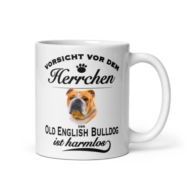 Old English Bulldog Tasse - Mug - Vorsicht vor dem Herrchen - Tasse -Geschenk