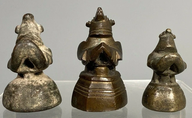 Lot of 3 Burma Burmese Bronze Bird Avian Form Opium Weights ca. 19th century 6