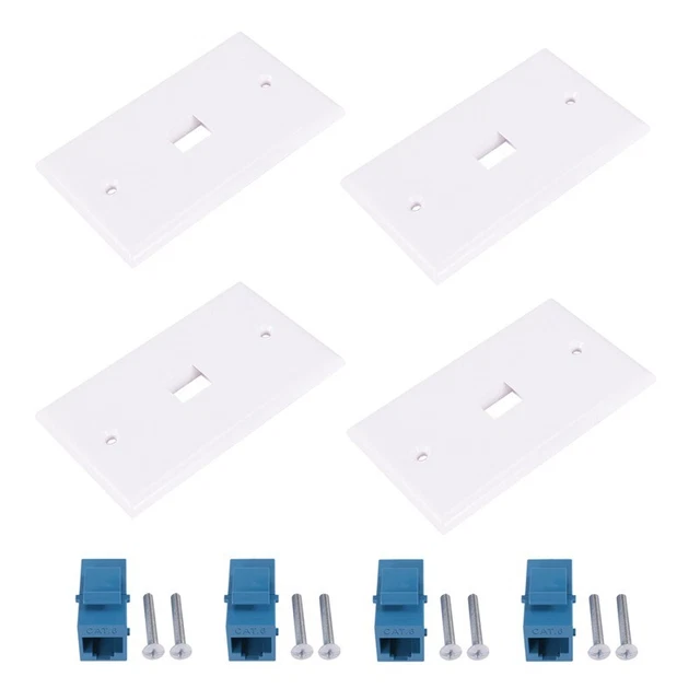 4x Salida de placa de pared Ethernet Cat6 1 puerto RJ45 de hembra a hembra CoupD5