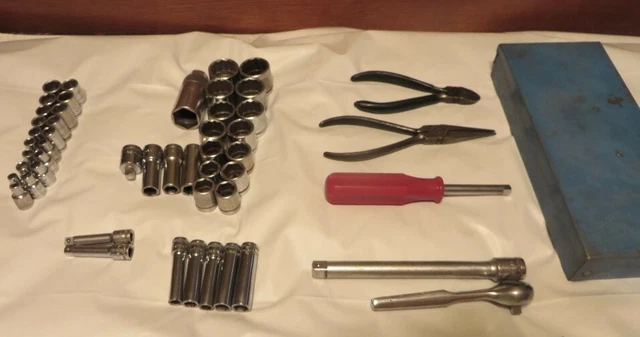 Huge Lot Kraeuter USA Tools - Ratchet - Extensions - Spinner - Sockets - Pliers 12
