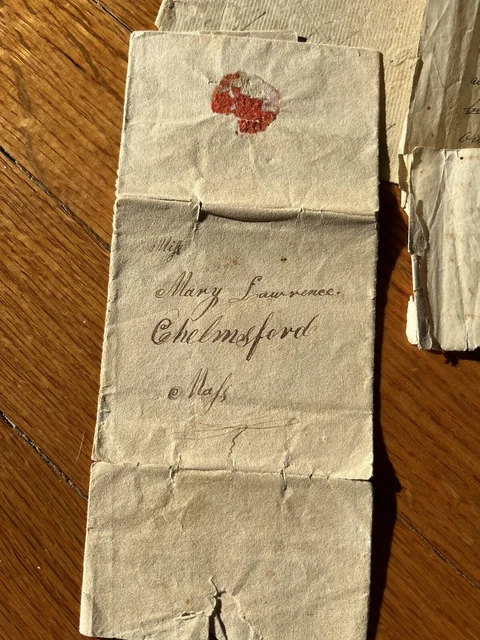 Antique 19th century Document letters Lunenberg Worcester Co MA Lawrence Peabody 3