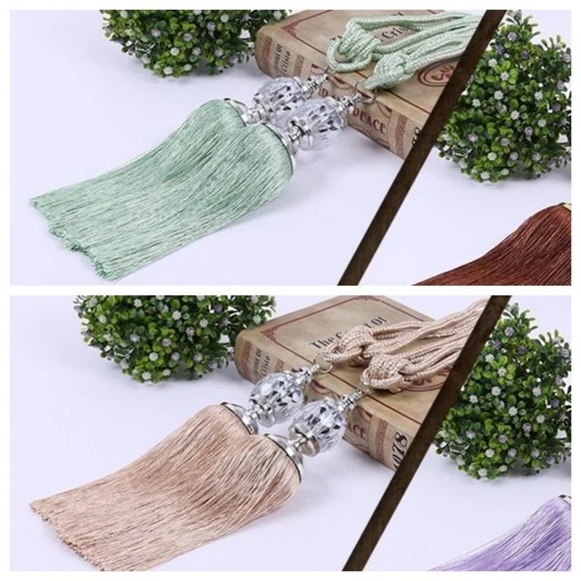 Bedroom Luxury Ball Backs Tassel Curtain Holdbacks Tiebacks Beaded Rope Tie