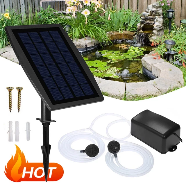 SOLAR TEICHBELÜFTER SAUERSTOFF Pumpe Gartenteich Teichbelüftung