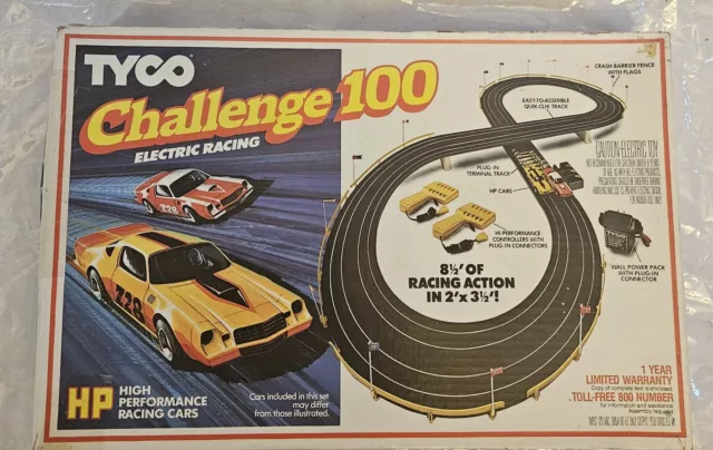 Vintage 1988 Tyco Challenge 100 Electric Racing Track 6200 W/ 2 Cars