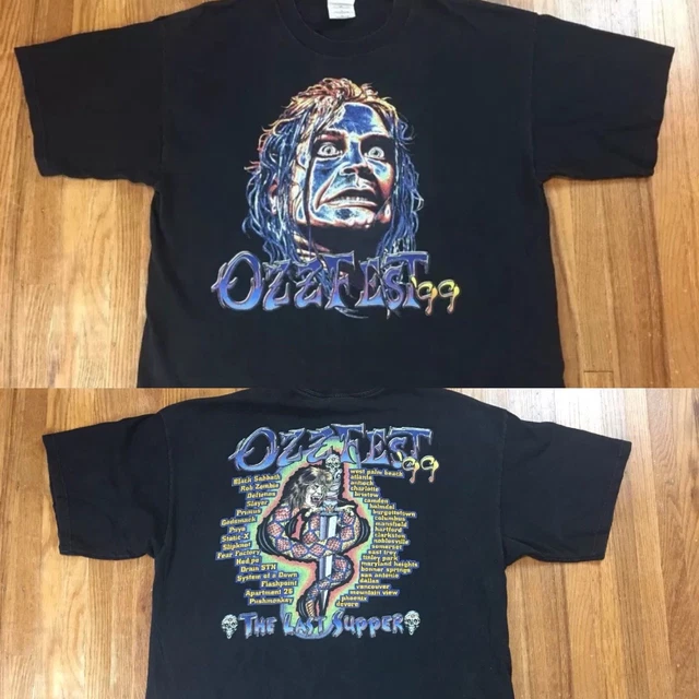 T-shirt Vintage Ozzy Osbourne 1994 - Face Double, Graphisme Rock Années 90 - Taille XL - 100% Coton