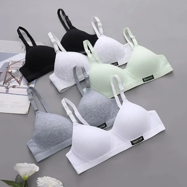 WOMENS TEEN GIRLS Thin Cotton Bra Wire Free Everyday Training Bra AAA A B  Cup BH $4.98 - PicClick