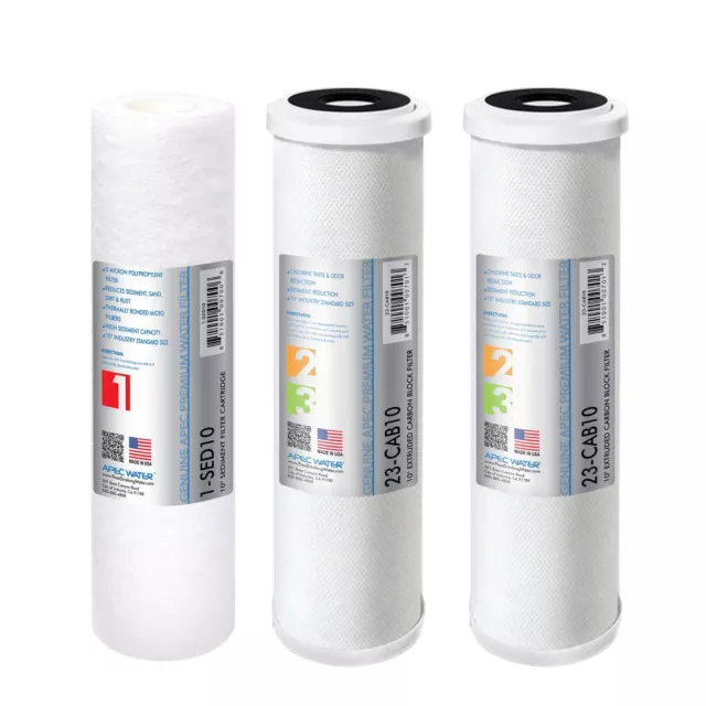 APEC US MADE Stage 1,2&3 Replacement Water Filter For RO System FILTER-SET