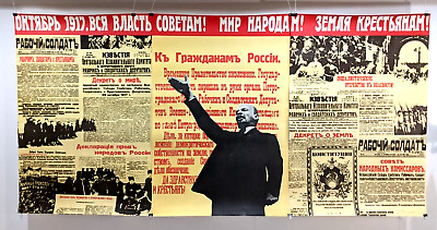 ORIGINAL Pop ART Deco TRIPTYCH POSTER SOCIALIST REALISM  PROPAGANDA COMMUNIST