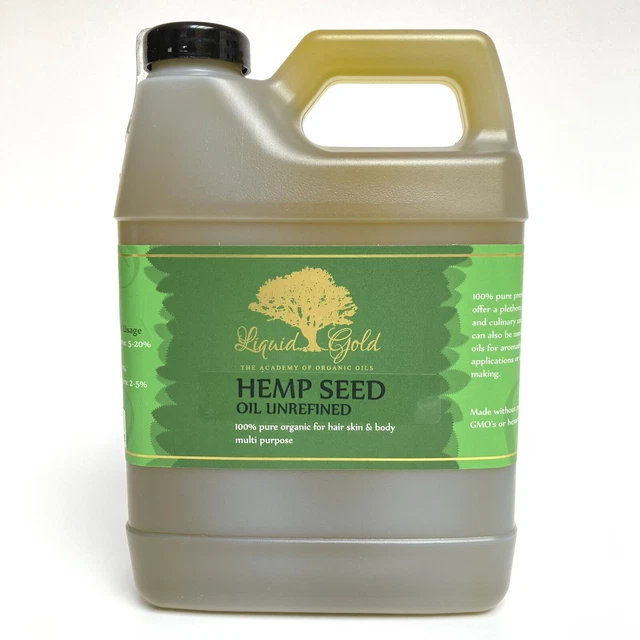 Oro líquido 32 oz. Aceite de semilla de cáñamo orgánico sin refinar