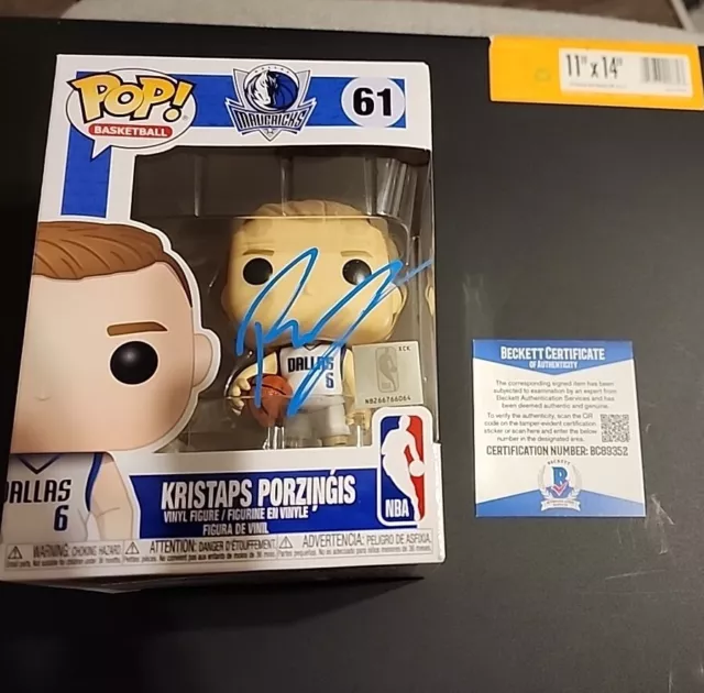 Kristaps Porzingis Signed Dallas Mavericks Funko Pop Beckett Coa