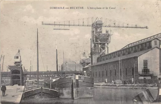 CPA 54 DOMBASLE SUR MURTHE AEROPLANE ET LE CANAL (cpa not common