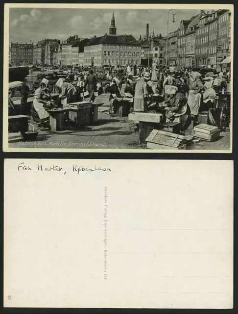 Denmark Old Postcard COPENHAGEN Parti fra Gammel Strand