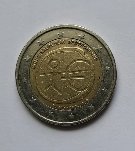 Wertvolle 2 Euro Münze Strichmännchen Wert 2 EURO MÜNZE mit Strichmännchen Deutschland WWU 1999-2009 seltene Münze