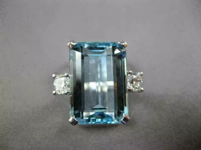 2Ct Emerald Cut Aquamarine Natural Solitaire Wedding Ring 14k White Gold Plated