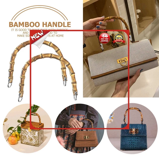 UK Bambus Handtasche Handtasche Griffe U-förmig Ersatz für Taschen zum Selbermachen (Silber)