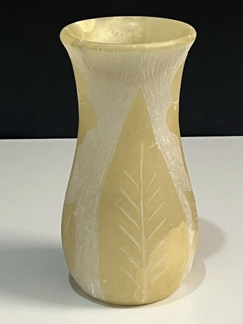 Vase En Albâtre Veiné Avec Couvercle - Blanc - 12x11 Cm - XXe Italie/Espagne