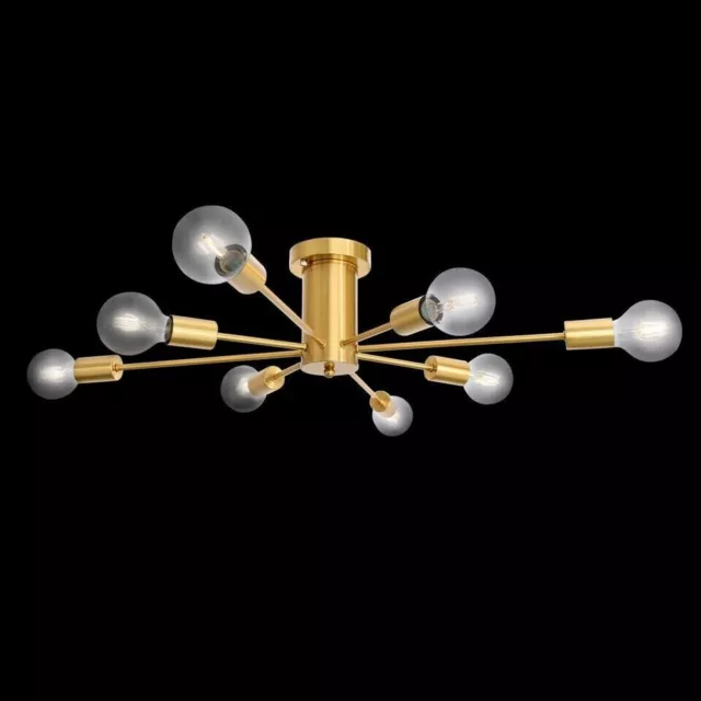 Sputnik Chandelier Lighting Golden Pendant Ceiling Light Fixture 8-Light