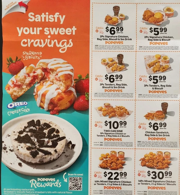 POPEYES 16 COUPONS Exp. 12/24/2023 1.00 PicClick
