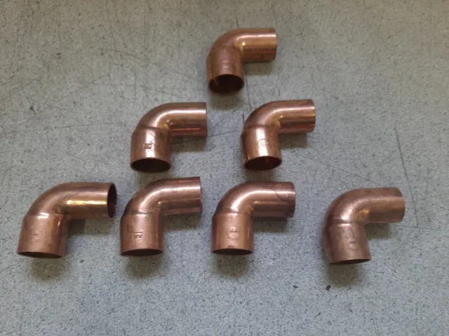 (7) 90° Street Elbow 3/4" X 3/4" FTG x C, Wrot Copper Pressure Pipe Fitting 7pcs