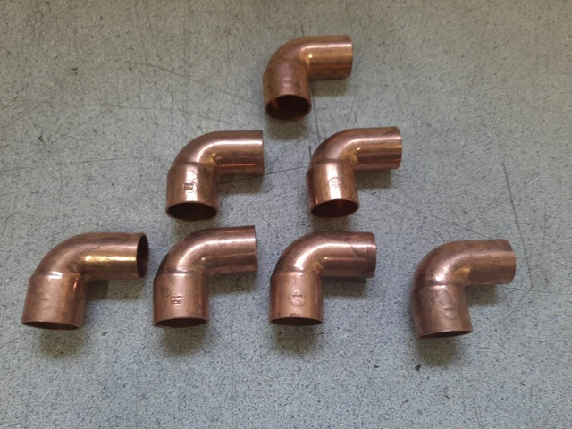 (7) 90° Street Elbow 3/4" X 3/4" FTG x C, Wrot Copper Pressure Pipe Fitting 7pcs