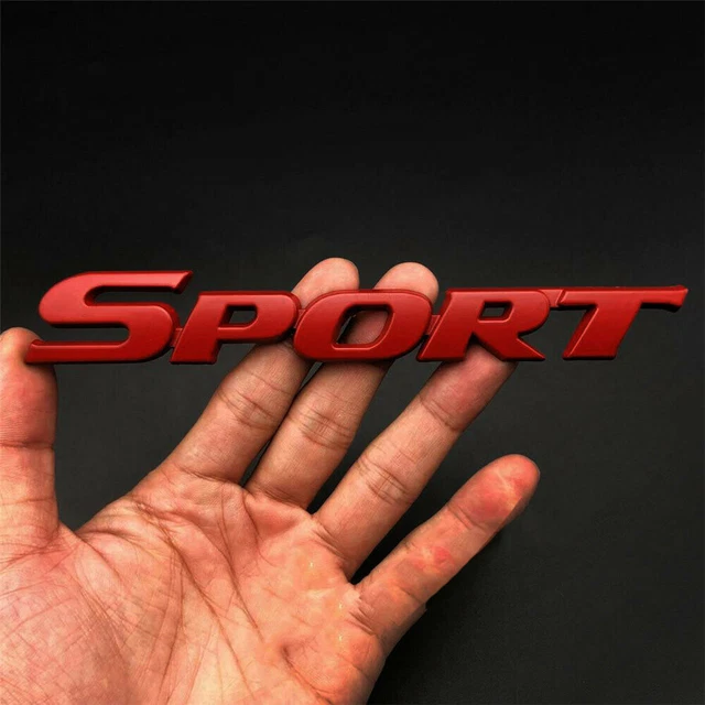 Red Metal Sport Logo Emblem Badge Sticker Car Trunk Tailgate Decal Accessories