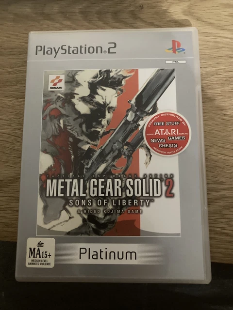 Metal Gear Solid 2: Sons Of Liberty Platinum Hideo Kojima Sony Playstation 2 Ps2