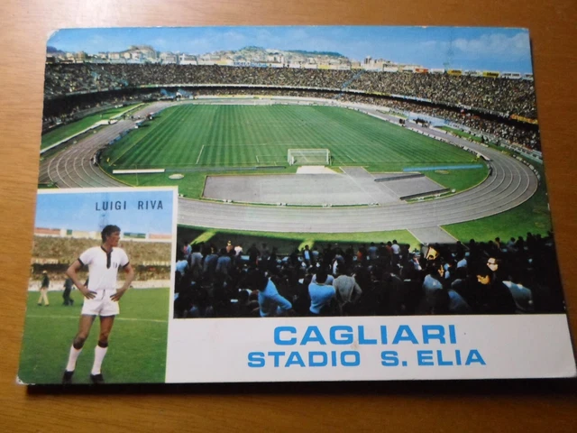 Cartolina Stadio S.elia  Di Cagliari - Luigi Riva