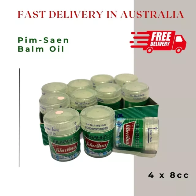 4 x  8cc. Poy Sian Pim Saen Balm Oil Thai Herbal Herb Aroma Relax Nasal Inhaler.