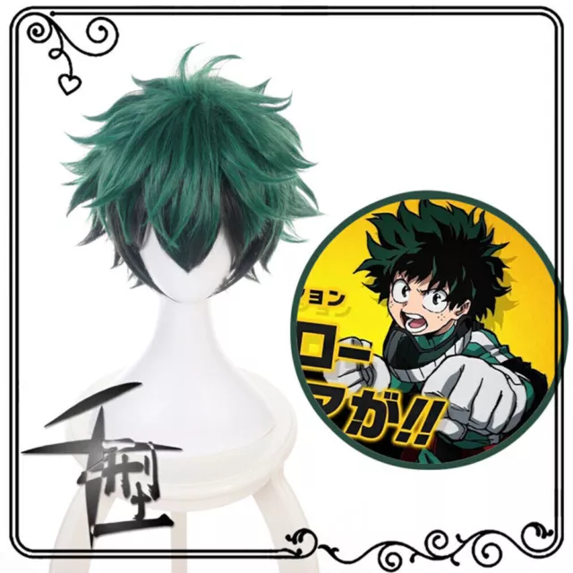 Anime Cosplay Wig My Hero Academia Deku Izuku Midoriya Black Green Short Wigs