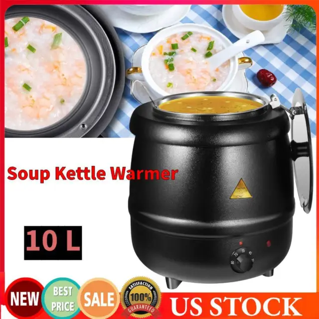 10L Soup Kettle Warmer 400W  Electric Countertop Food Warmer Catering Buffet