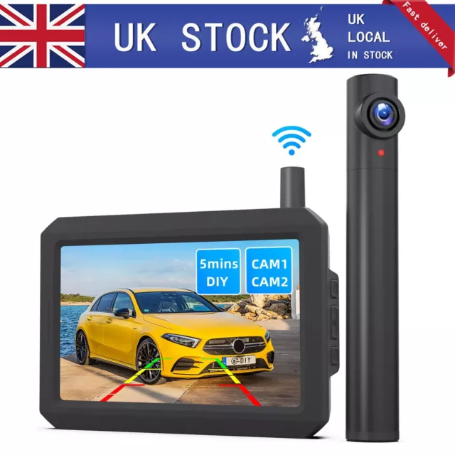 AUTO-VOX TW1 True-Wireless Car Reversing Camera Kit + 5" LCD Monitor Rear View