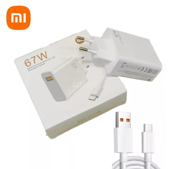 Xiaomi 67W Schnell Ladegerät Netzteil 6A USB-C Kabel Mi 11/12sUltra 12 12S 13