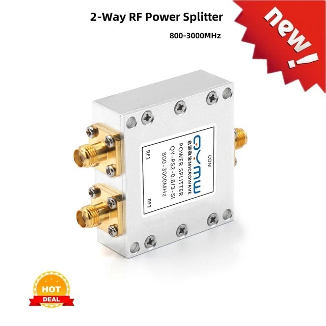 QY-PS2-0.8/3-SI 800-3000MHz 2-Way RF Power Splitter 0.8-3GHz RF Power Combiner