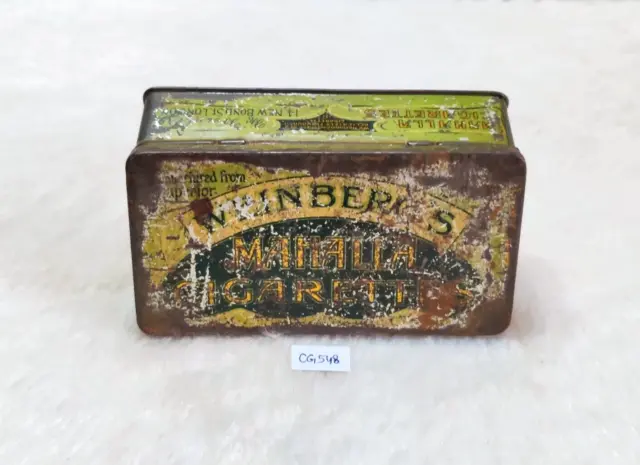 1950s Vintage Weinberg's Mahalla Cigarette Advertising Tin Box London CG548