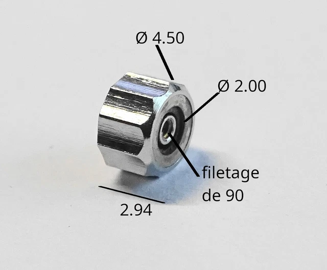 Couronne Remontoir Montre Citizen Part. 506.5221 Acier Chrome