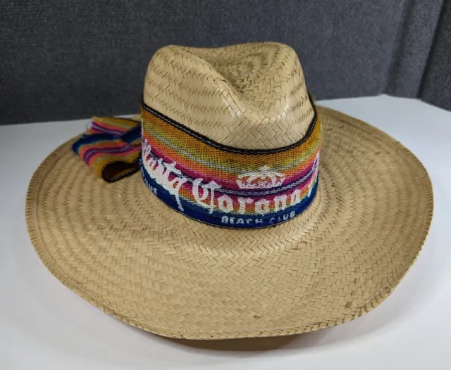 Corona Beach Club Cowboy Western Straw Hat Mexico