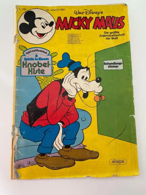 Disney Micky Maus Ehapa Heft Nr. 34 Comic 24.8.1982 Vintage - mit Beilage