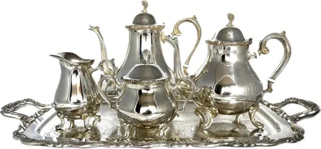 Silver plated Rodd tea/coffee 4piece set plus tray