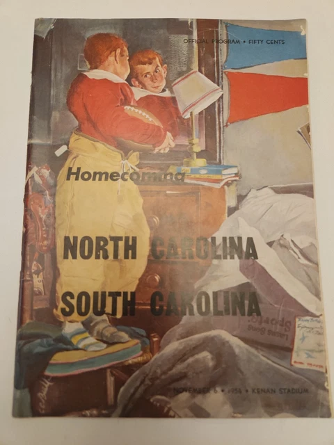 Vintage NCAA Homcoming North vs South Carolina Football Program Nov 6 1954