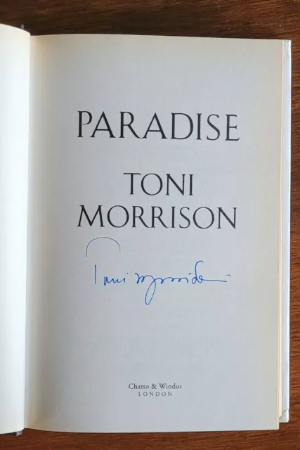 Toni Morrison Paradise Signed Hardback Book Nobel Prize African American 3